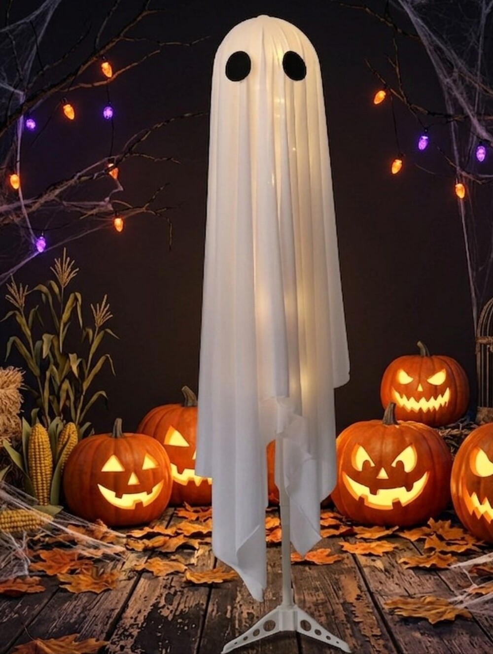 White Ghost Draped LED Light Decoration